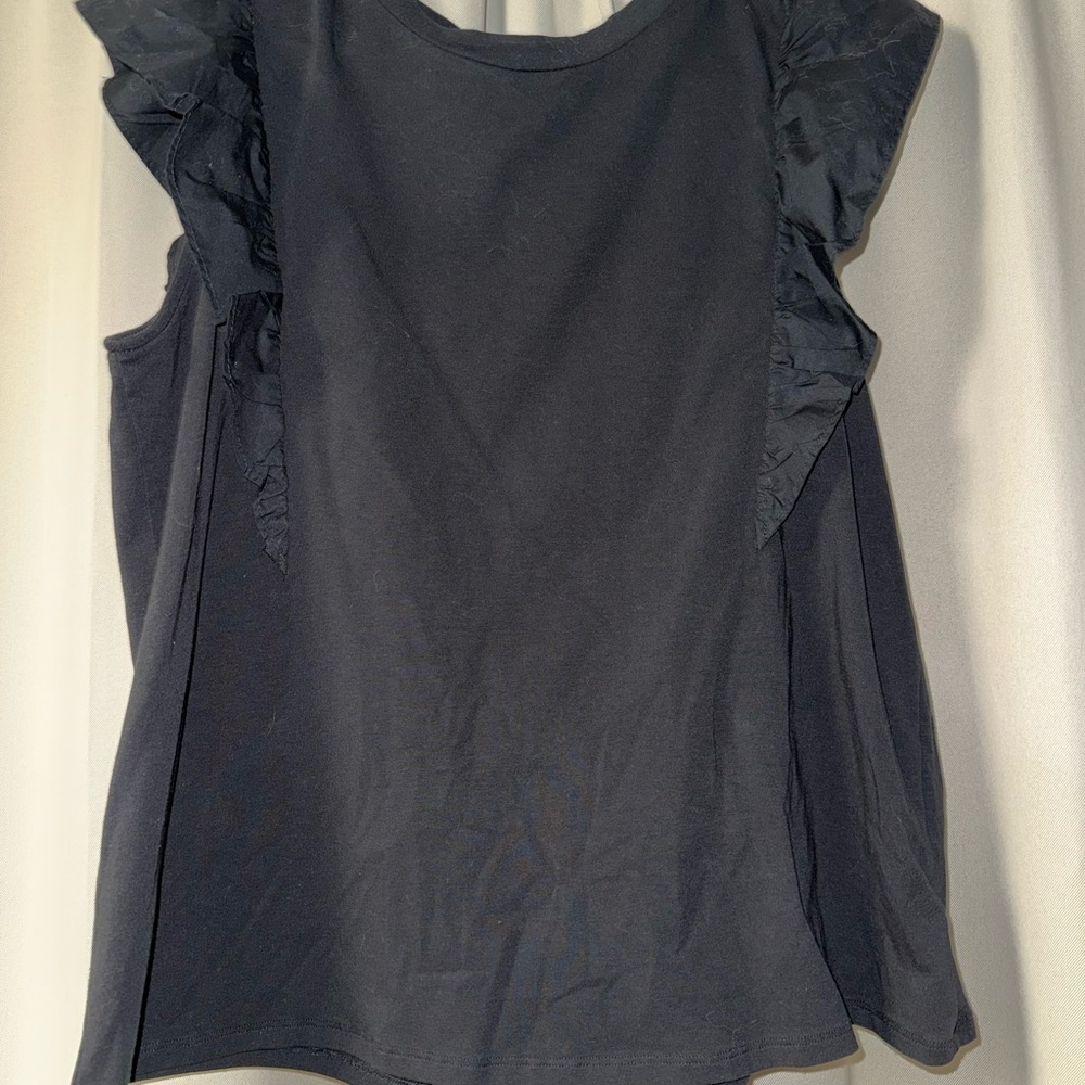 A New Day Black Ruffle Sleeve T Shirt